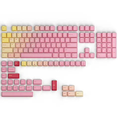 Glorious vyměnitelné klávesy GPBT Forge (ANSI US) - Pink Grapefruit / PBT / 143 ks / ANSI US layout / Cherry MX(+) 