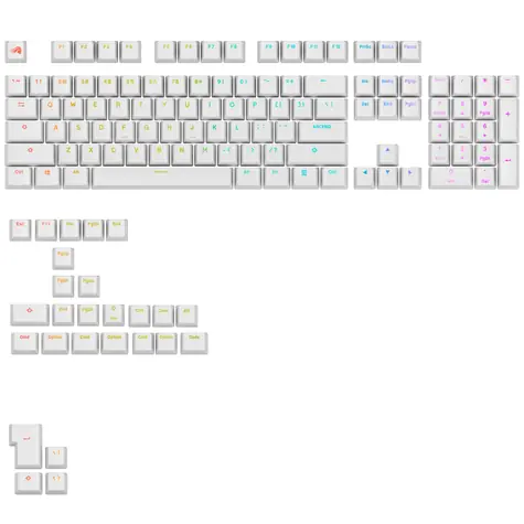Glorious vyměnitelné klávesy GPBT Backlit (ANSI US) bílá / PBT / 133 ks / ANSI US layout / Cherry MX(+) 