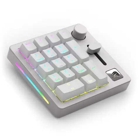 Glorious GMMK Wireless Numpad - Fox Linear - šedá/bílá / Numerická bezdrátová klávesnice / BT 5.0 / USB-C / RGB
