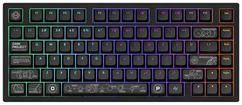 Dark Project ALU81A Terra Nova Wireless černá / herní klávesnice / mehanická / spínače g3ms Moonstone / RGB / BT & 2.4GH