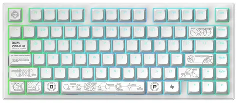 Dark Project ALU81A Terra Nova Wireless bílá / herní klávesnice / mehanická / spínače g3ms Moonstone / RGB / BT & 2.4GHz