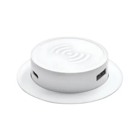 Solight DC64W-PD20 Bezdrátová 15W + USB A+C 20W PD výsuvná nabíječka bílá
