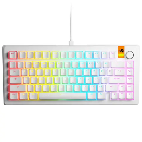 Glorious GMMK 3 HE 75% - Fox HE ANSI bílá / herní 75% TKL / USB-C / ANSI (US) layout / Fox HE / RGB / 1.4m