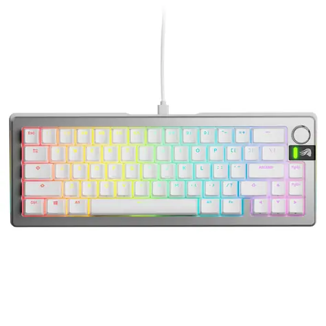 Glorious GMMK 3 Pro 65% - Fox Linear ANSI stříbrná / herní 65% TKL / USB-C / ANSI (US) layout / Fox Linear / RGB / 1.4m