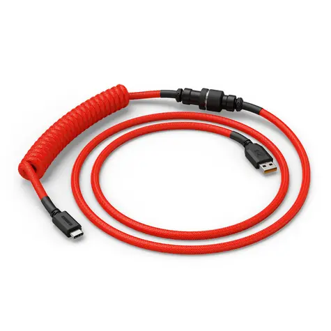 Glorious GMMK USB-C/USB-A kroucený kabel 1.4m červená / pro klávesnice Glorious / 1x USB-C(M) / 1x USB-A(M)