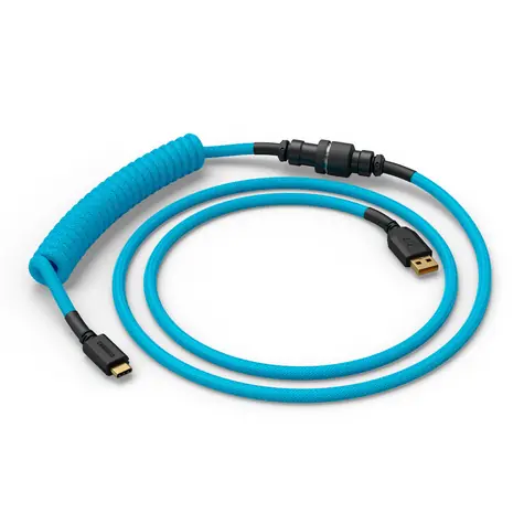 Glorious GMMK USB-C/USB-A kroucený kabel 1.4m světle-modrá / pro klávesnice Glorious / 1x USB-C(M) / 1x USB-A(M)