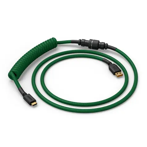 Glorious GMMK USB-C/USB-A kroucený kabel 1.4m zelená / pro klávesnice Glorious / 1x USB-C(M) / 1x USB-A(M)