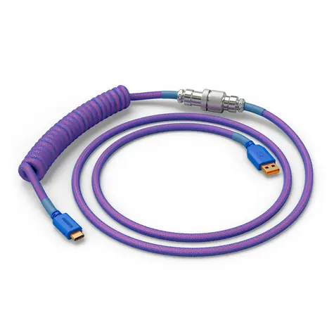 Glorious GMMK USB-C/USB-A kroucený kabel 1.4m fialová / pro klávesnice Glorious / 1x USB-C(M) / 1x USB-A(M)