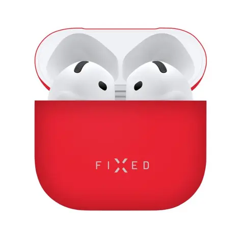 FIXED Ultratenké silikonové pouzdro Silky pro Apple AirPods 4 červené