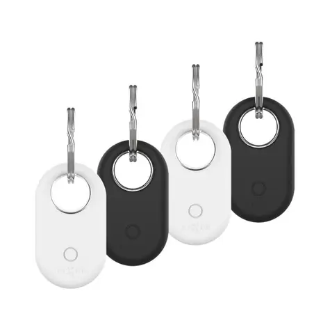 FIXED Silikonové pouzdro Silky pro Samsung SmartTag2 4ks 2x černé + 2x bílé