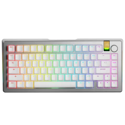 Glorious GMMK 3 Pro HE Wireless 75% - Fox HE ANSI stříbrná / herní 75% TKL / USB-C+BT / ANSI (US) / Fox HE / RGB / 1.4m