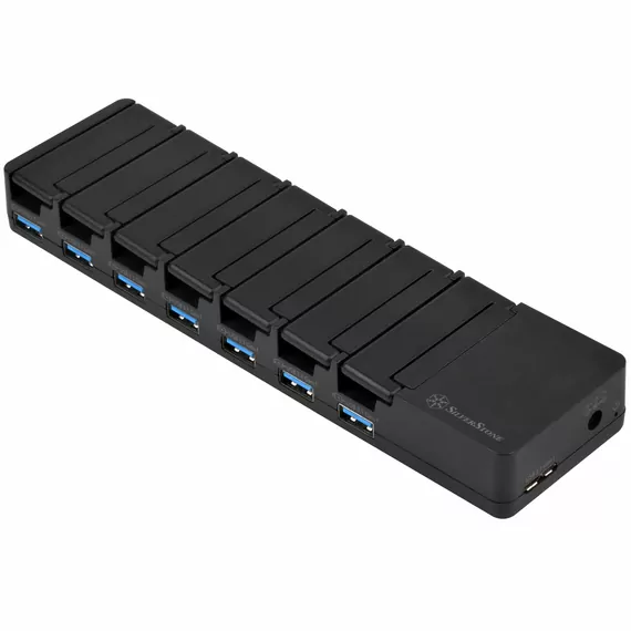 SilverStone UC03-PRO černá / nabíjecí stanice a stanice pro přenos dat / 7x USB-A 3.1 / 36W