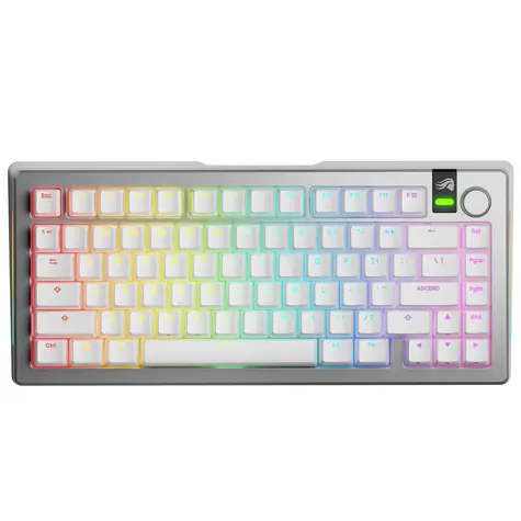 Glorious GMMK 3 Pro Wireless 75% - Fox Linear ANSI stříbrná / herní 75% TKL / USB-C+BT / ANSI US / Fox Linear / RGB
