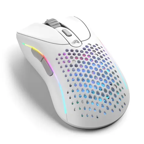 Glorious Model D 2 Wireless bílá / herní  bezdrátová myš / 26000 DPI / BT + 2.4GHz dongle / 6 tlačítek / RGB