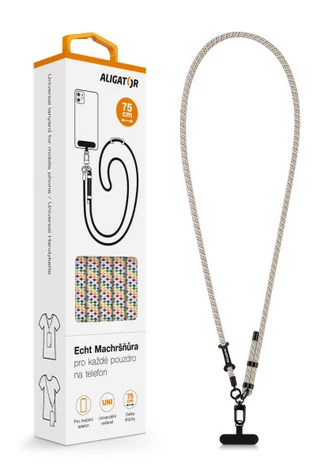 Aligator Echt Machršňůra / univerzální šňůrka pro mobilní telefon / strakatá