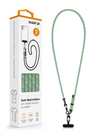 Aligator Echt Machršňůra / univerzální šňůrka pro mobilní telefon / zelená