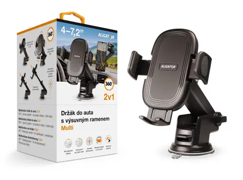 Aligator Držák do auta s výsuvným ramenem HA21 Multi na čelní sklo a palubní desku / univerzální