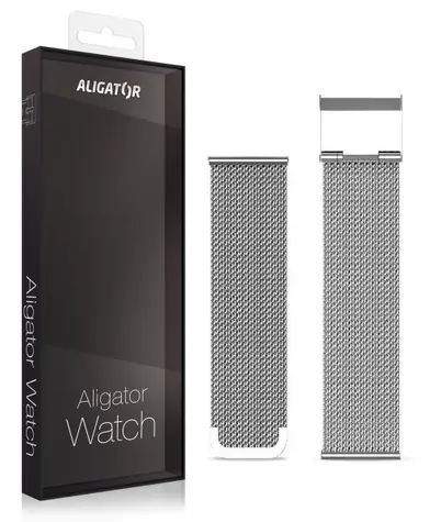 Aligator Náhradní kovový řemínek pro Watch Life 20mm / stříbrný