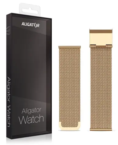 Aligator Náhradní kovový řemínek pro Watch Life 20mm / zlatý