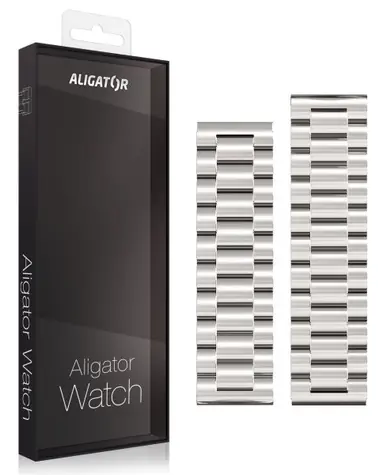Aligator Náhradní kovový řemínek pro Watch Pro a Watch Pro X 22mm / stříbrný