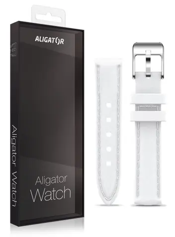 Aligator Náhradní řemínek ze syntetické kůže pro Watch Grace 16mm / bílý