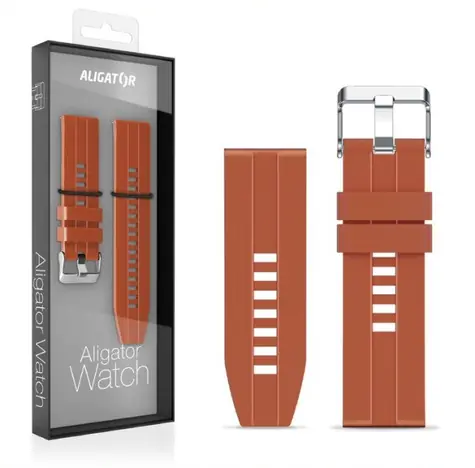 Aligator Náhradní silikonový řemínek pro Watch Pro a Watch Pro X 22mm / cihlový