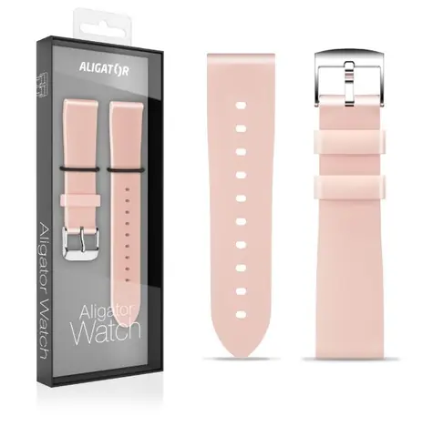 Aligator Řemínek silikonový 18mm / růžový