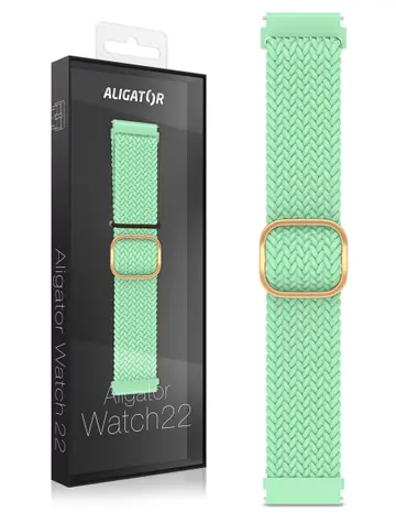 Aligator Řemínek textilní 22mm / tyrkysový