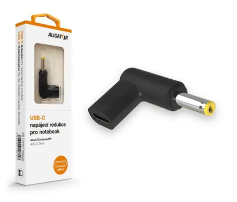 Aligator USB-C napájecí redukce 4.8 x 1.7 mm pro notebooky Asus/Compaq/HP