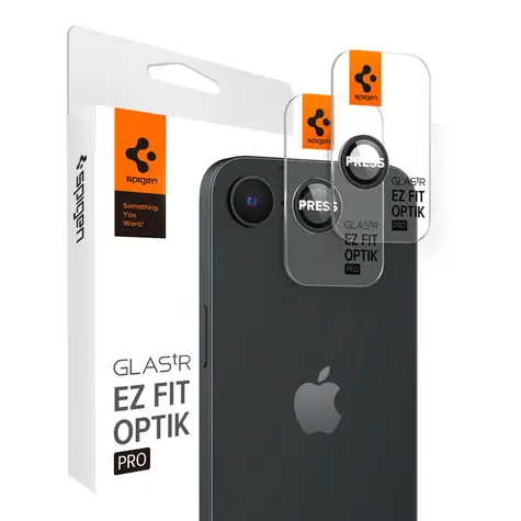 Spigen Glass tR EZ Fit Optik Pro 2 Pack ochranné sklo fotoaparátu pro Apple iPhone 16e černá