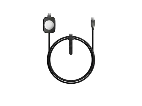 Nomad Universal Pletený Kabel pro Apple Watch 100W 1.5m černá / Univerzální kabel pro Apple Watch & Airpods & USB-C zaří