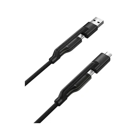 Nomad Universal Pletený Kevlar Kabel USB-C 240W 0.3m černá / Micro-USB(M) / USB-A(M) / USB-C(M) 