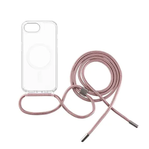 FIXED Pouzdro MagPure Neck s růžovou šňůrkou na krk pro Apple iPhone 16e