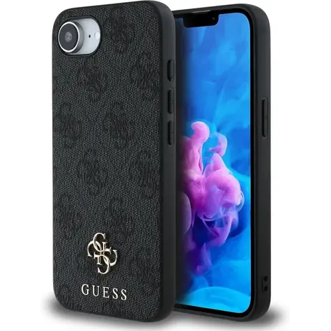 Guess PU 4G Small Metal Logo MagSafe Zadní Kryt pro iPhone 16e šedá