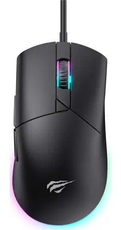 Havit MS1038 černá / Optická herní myš / 8000 DPI / RGB / USB-A / 6 tlačítek / 1.6 m