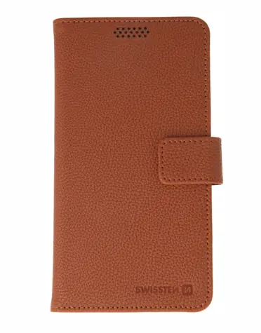 SWISSTEN LIBRO UNI BOOK II pouzdro L hnědá koženka / 150 x 71 mm