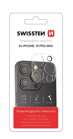 SWISSTEN Ochranné temperované sklo čočky fotoaparátu pro Apple iPhone 16 Pro Max 