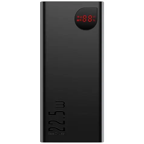 Baseus Adaman Powerbanka 40000mAh 22.5W černá / 3x USB-A / micro USB / USB-C