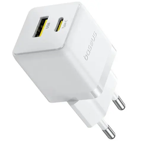 Baseus Palm (P10111608213-00) 20W Duální USB rychlonabíječka bílá / 1xUSB-A / 1xUSB-C / PD / QC