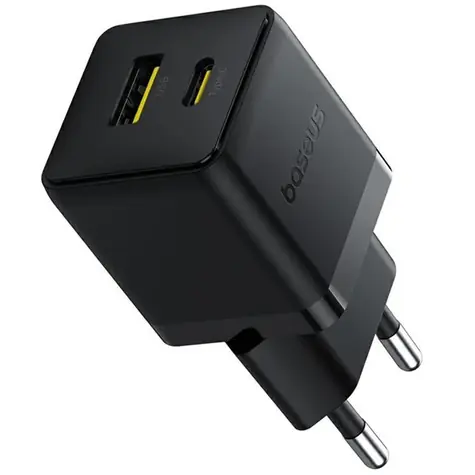 Baseus Palm (P10111608113-00) 20W Duální USB rychlonabíječka černá / 1xUSB-A / 1xUSB-C / PD / QC