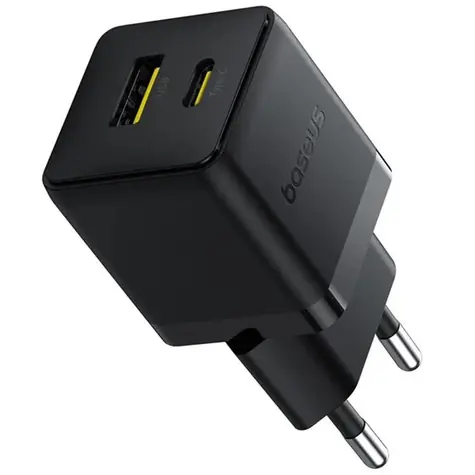 Baseus Palm (P1011160A113-00) 30W Duální USB rychlonabíječka černá / 1xUSB-A / 1xUSB-C / PD / QC