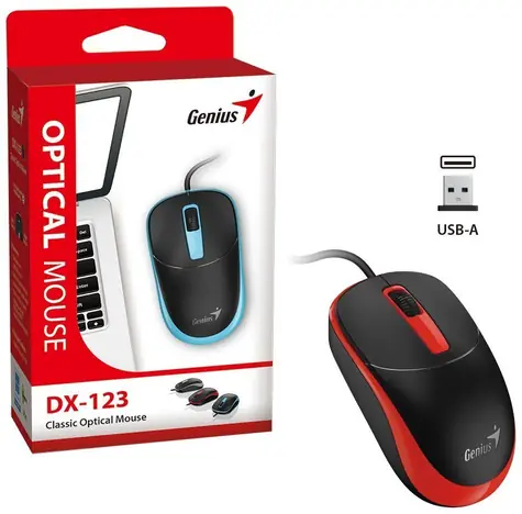 Genius DX-123 černo-červená / drátová / 1200 dpi / USB