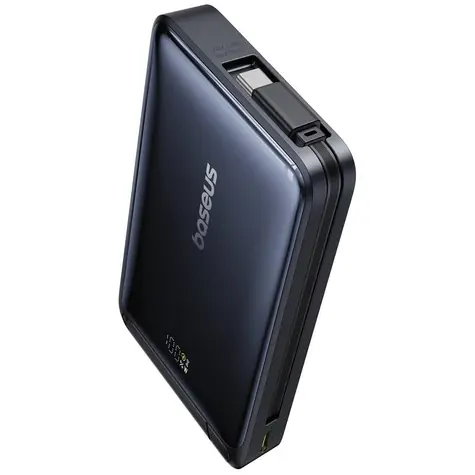 Baseus PicoGo Qi2 s kabelem USB-C 10000mAh 45W černá / Powerbanka / USB-C / Qi2 / Magsafe