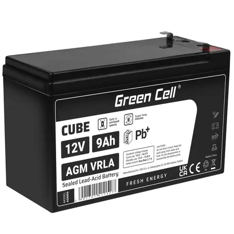 Green Cell VRLA AGM 12V | 2.1A / zabezpečovací | solární | protipožární systémy | 9Ah