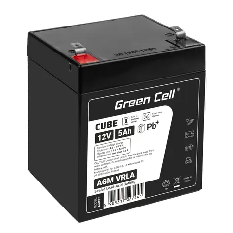Green Cell VRLA AGM 12V | 1.5A | 5Ah
