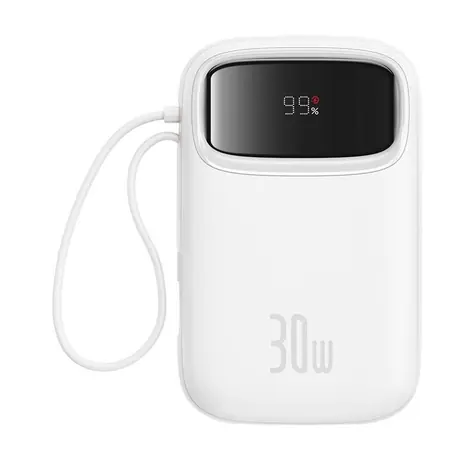 Baseus Qpow2 10000mAh 30W s kabelem USB-C bílá / Powerbanka / 3xUSB-C / 1xUSB-A