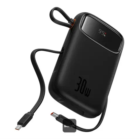 Baseus Qpow2 10000mAh 30W s kabelem USB-C černá / Powerbanka / 3xUSB-C / 1xUSB-A