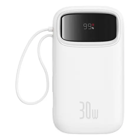 Baseus Qpow2 20000mAh 30W s kabelem USB-C bílá / Powerbanka / 3xUSB-C / 1xUSB-A