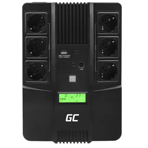 Green Cell 800VA | 480W / AiO Záložní zdroj / 2-6ms / 12V/9Ah / 6x Schuko