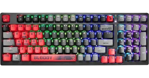 A4tech BLOODY S98 Sports černá / Herní klávesnice / mechanická / drátová / Red Switch / CZ+SK layout